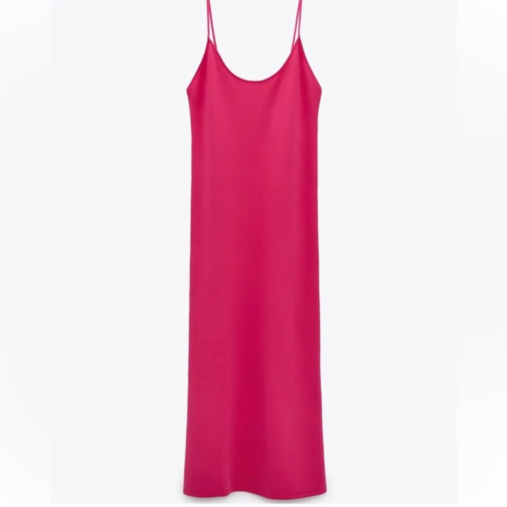 Zara pink drop back dress